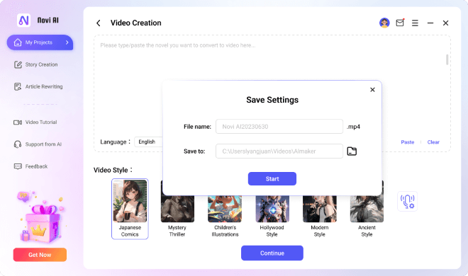 Ajuste as configurações de vídeos
