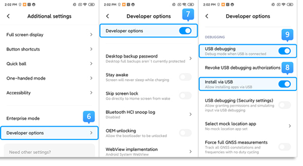 ligue a Depuração USB no xiaomi rodando miui 11 etapa 2