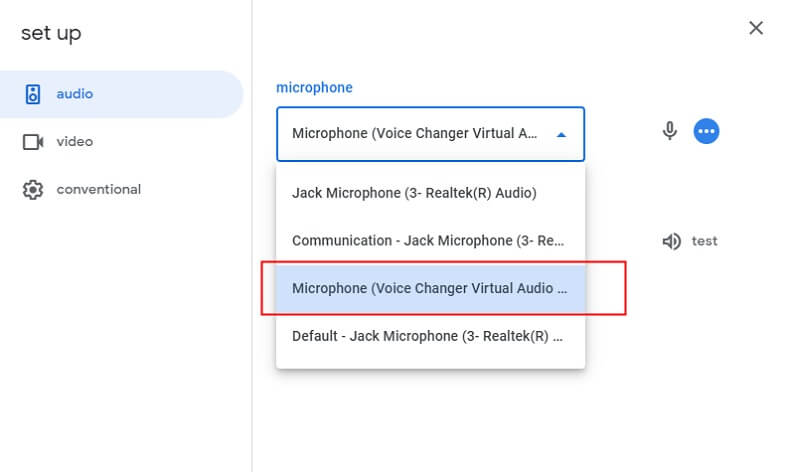Configurar microfone no Google Meet