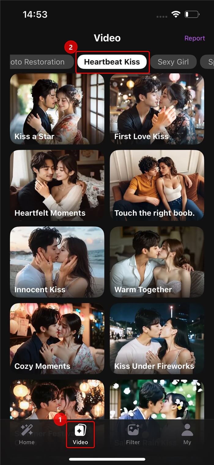 animate photos - kiss animation