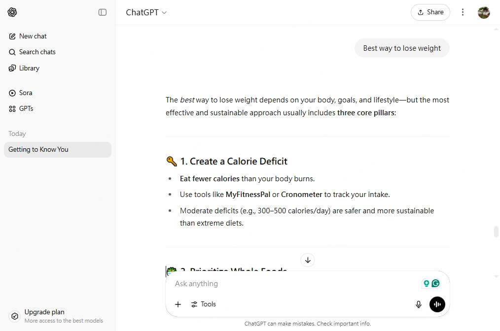 Perplexity vs ChatGPT: interface