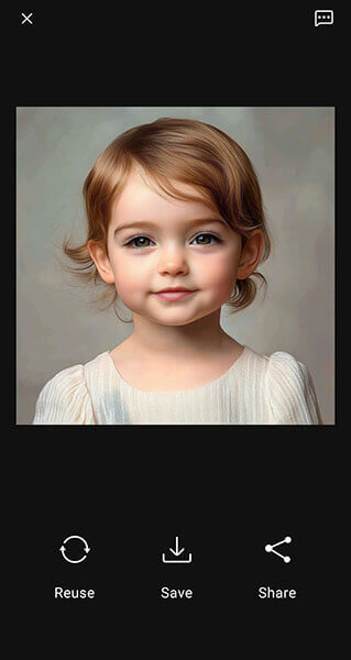 generate ai baby photo successfully on ChatArt ai baby generator