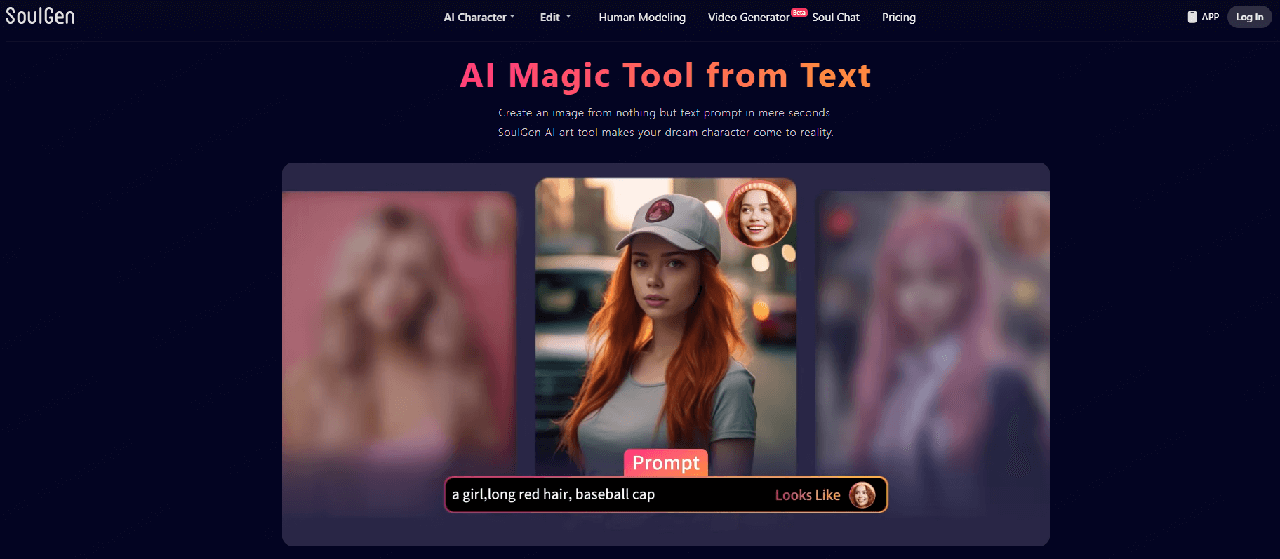 SoulGen AI home page