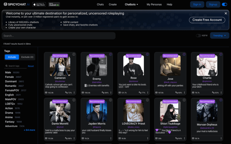 SpicyChat AI boyfriend