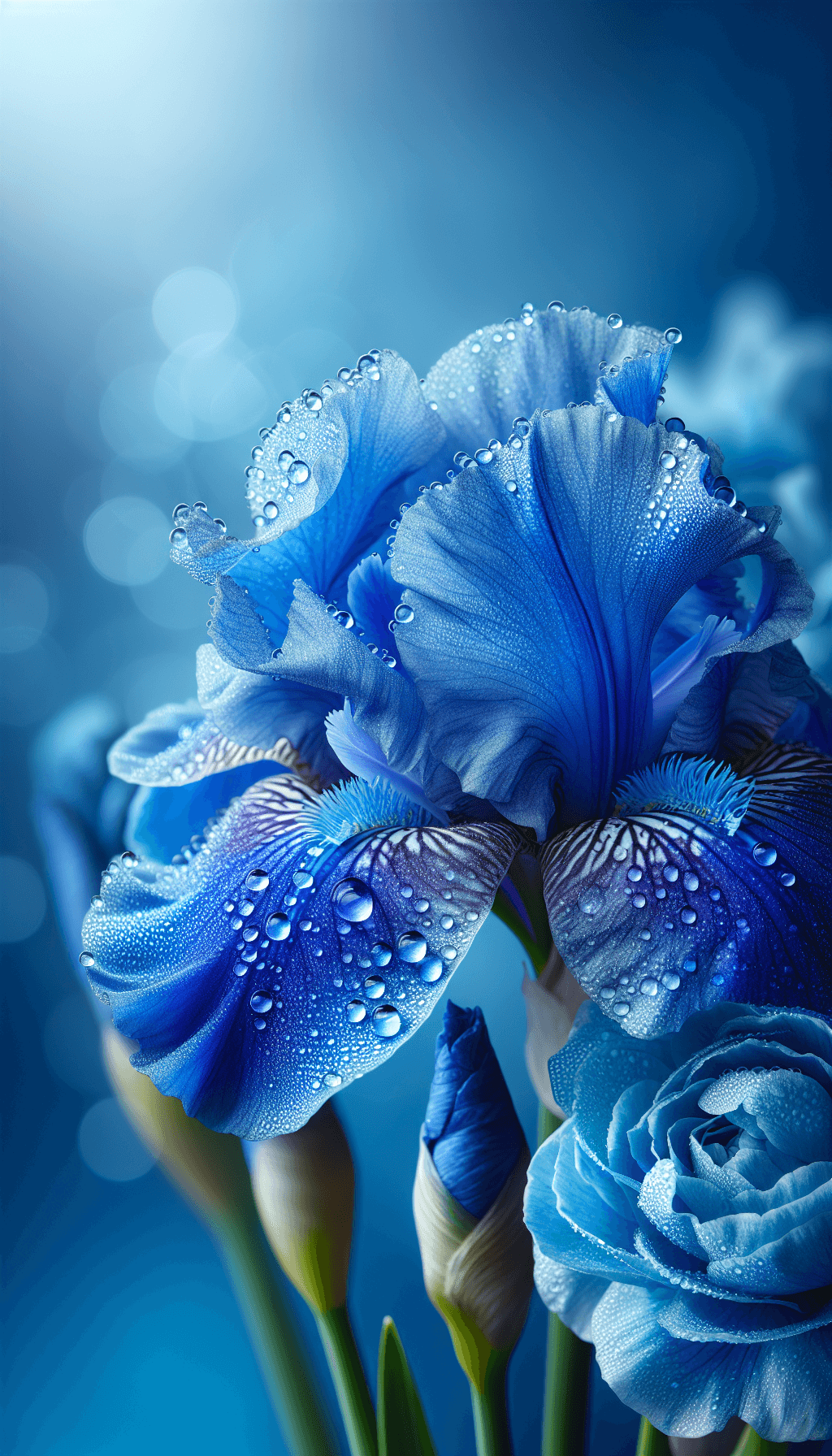  Beautiful Iris Flowers with Blurred Background