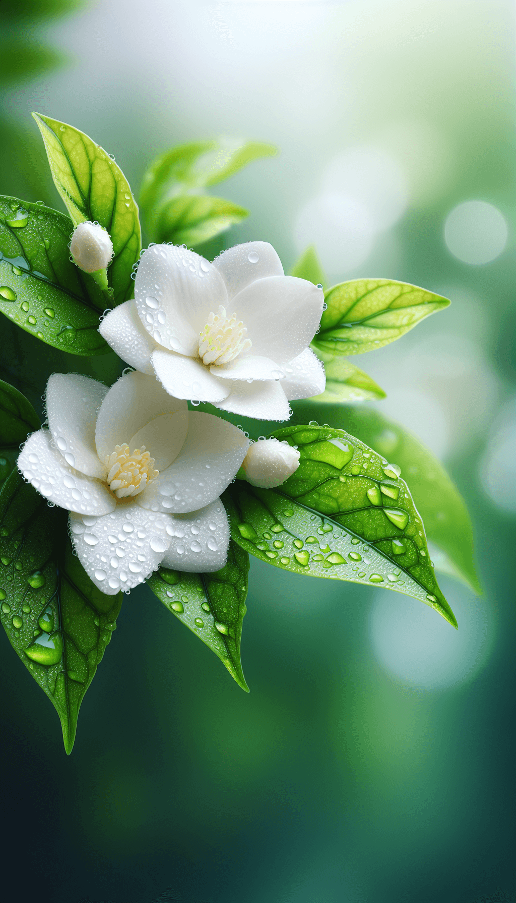 Beautiful Jasmine Flower with Blurred Background