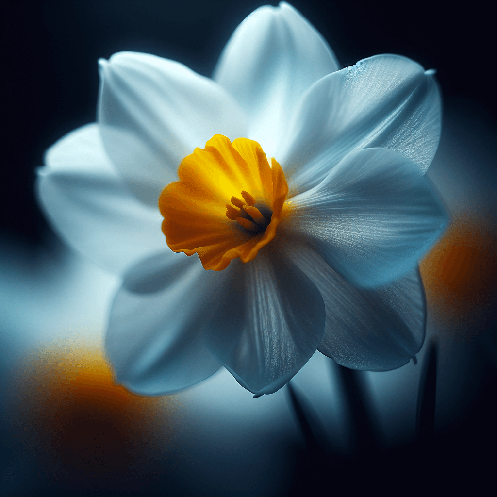 Beautiful Narcissus Flowers with Blurred Background