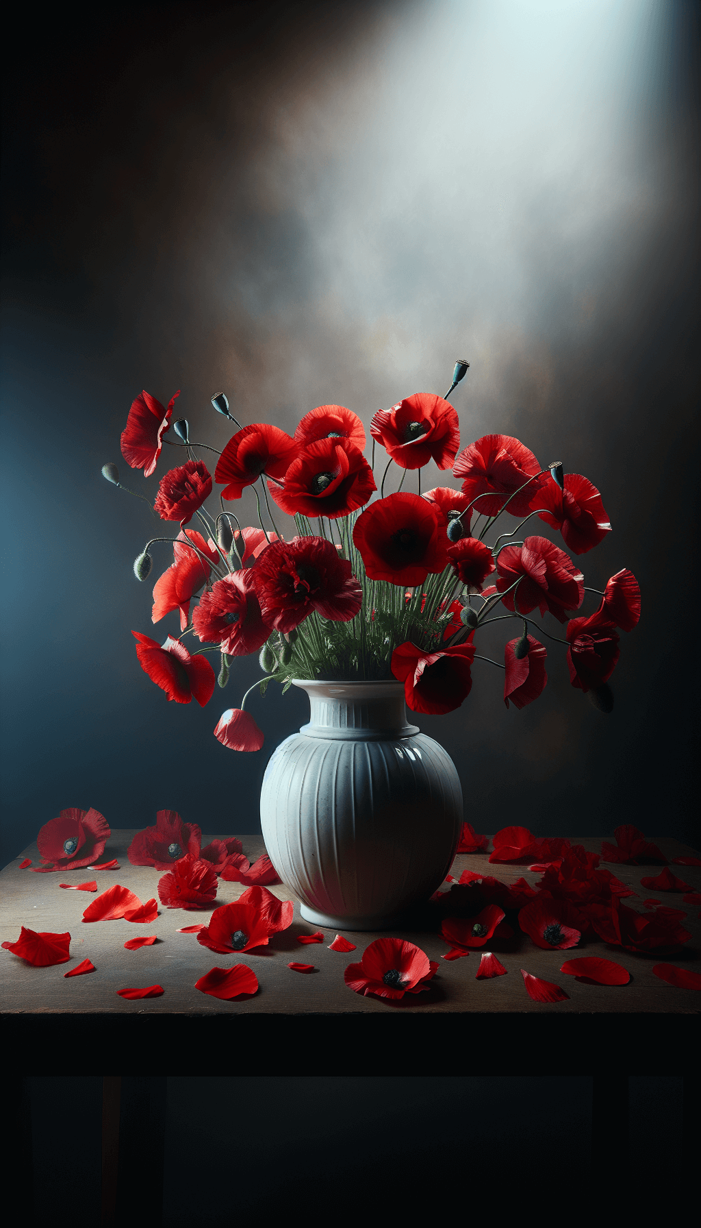 Beautiful Poppy Flowers with Blurred Background