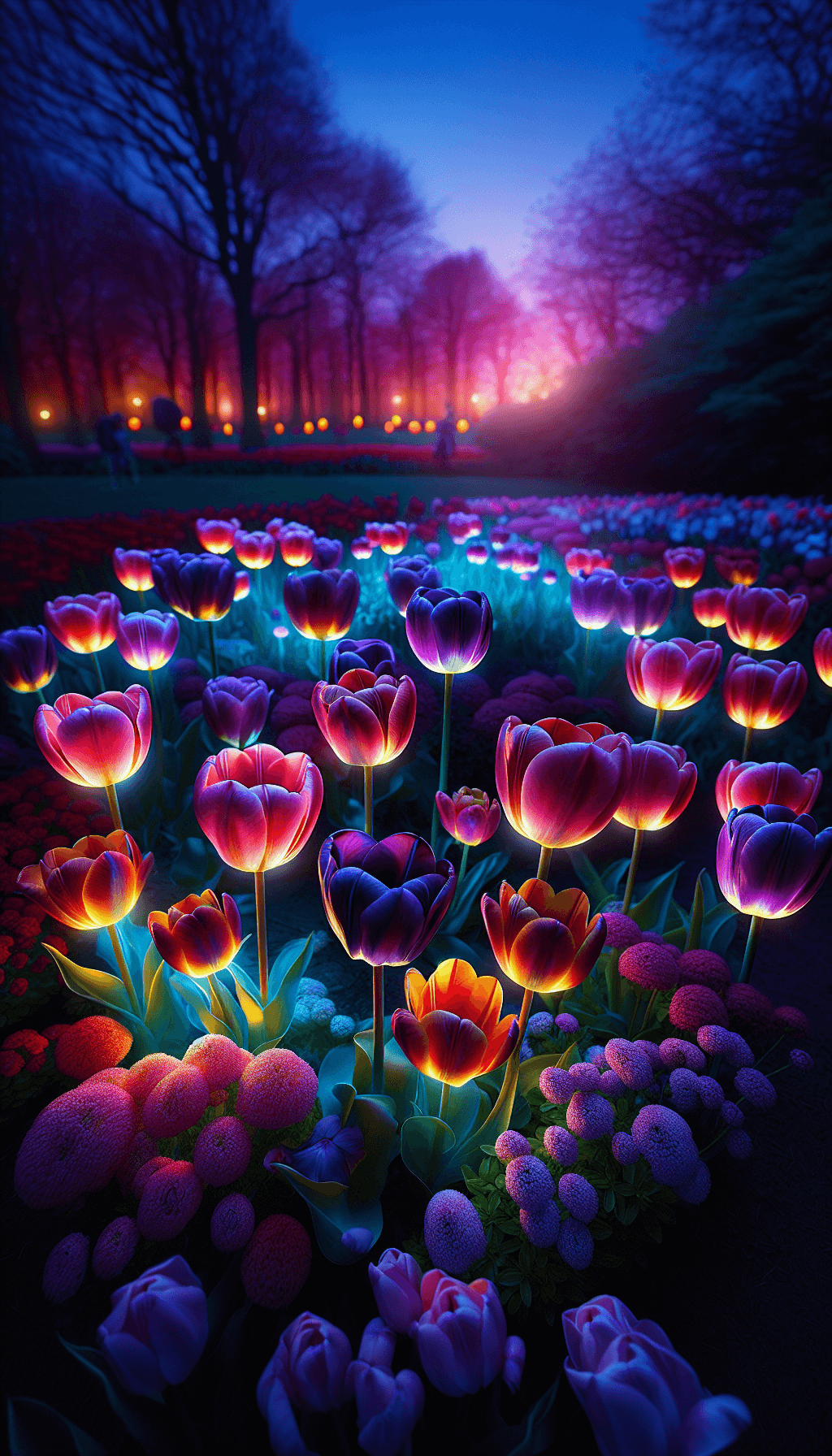 Beautiful Tulip Flowers with Blurred Background