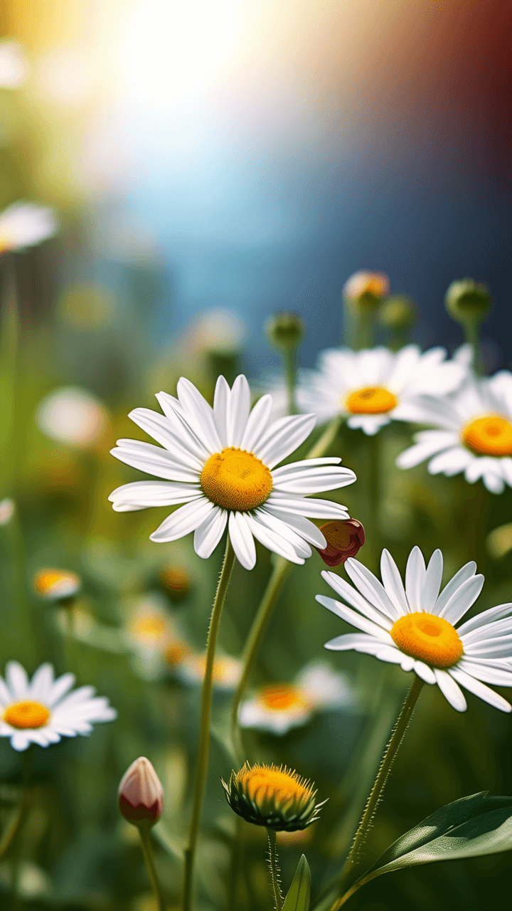 Beautiful daisy flowers with blurred background.