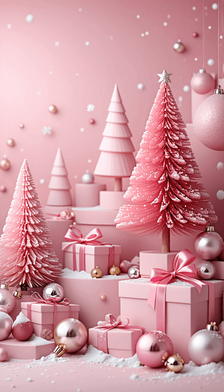 Pink Christmas Wallpaper for Iphone