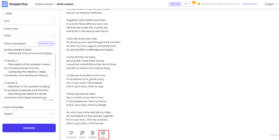 ai poem generator edit
