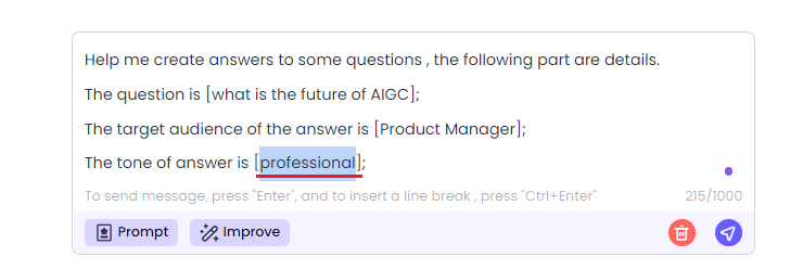 ai question answer tone