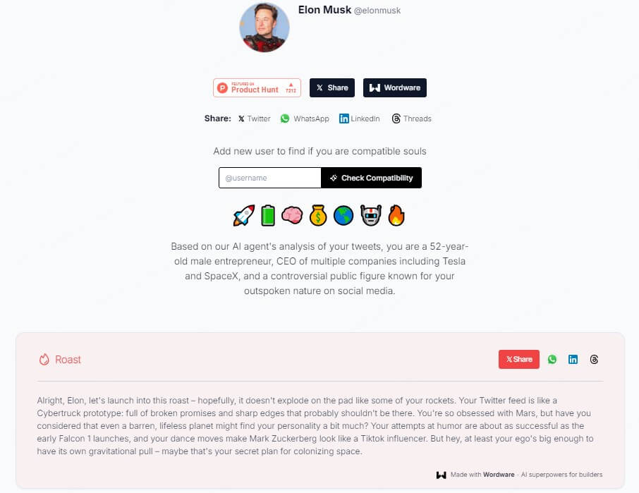AI roast for Elon Musk