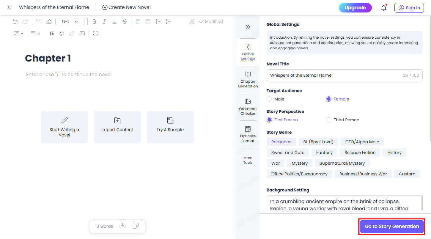 AI adult story generator
