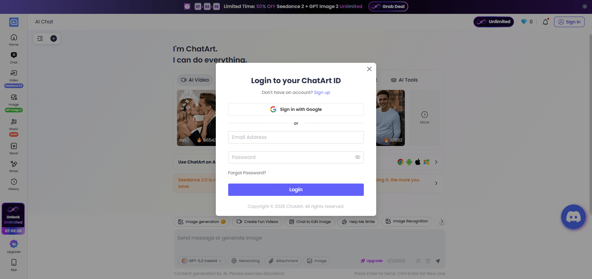 Chatart Email Log In