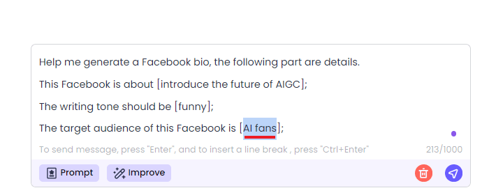 facebook bio generator target audience