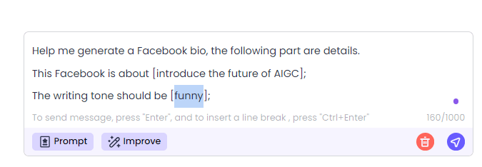 facebook bio generator writing tone