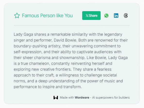 Famous Person like Lady Gaga