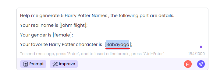 harry potter name generator character