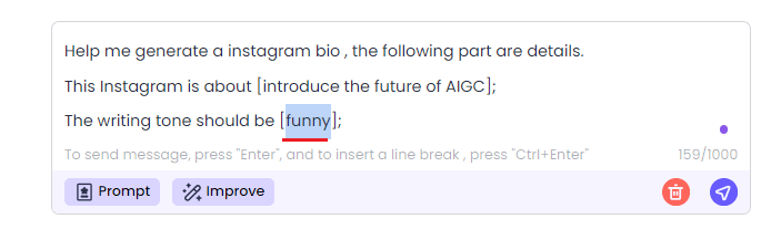 instagram bio generator writing tone