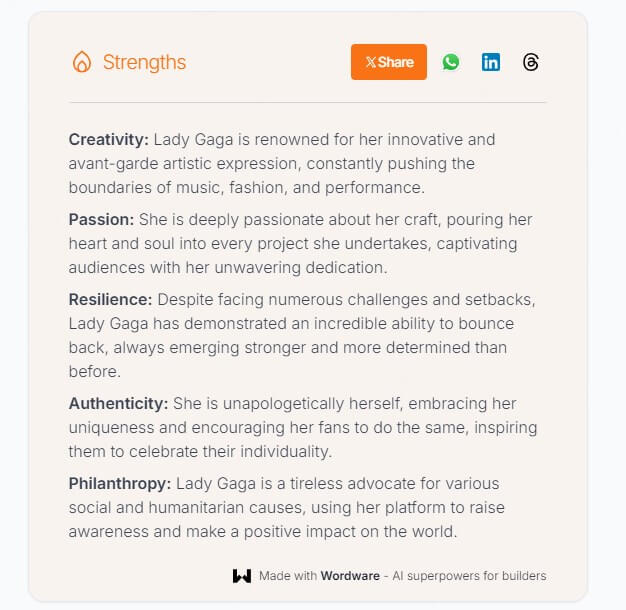 Lady Gaga’s Strengths