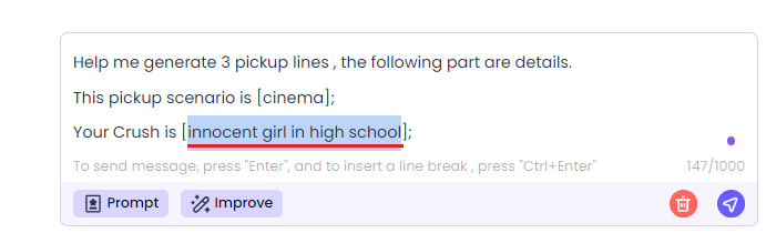 pickup line generator crush description