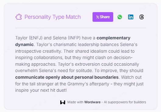 Taylor Swift and Selena Gomez's Personality Type Match