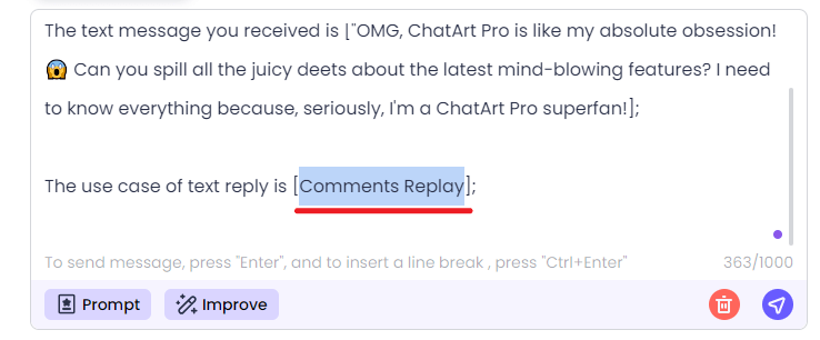 use cases of text reply
