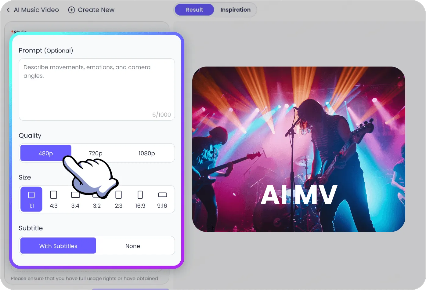 Upload music and reference assets