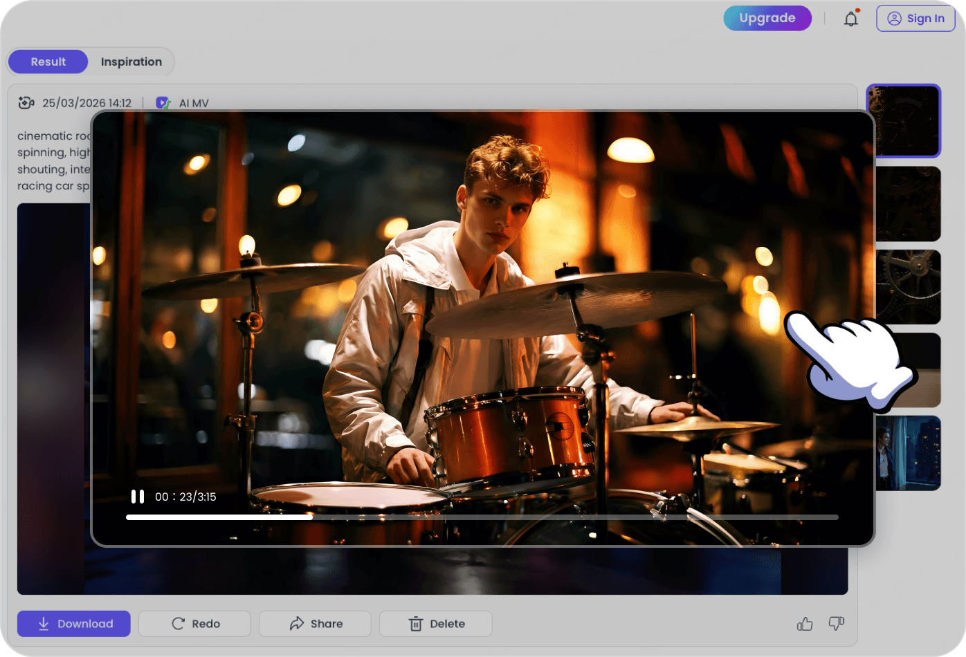 Generated AI music video preview