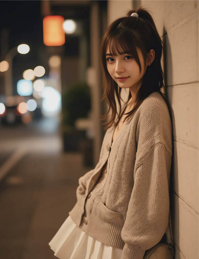 振り向いてキスを飛ばす