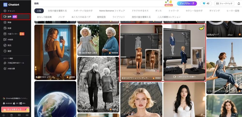 フィギュアのアニメーションテンプレート