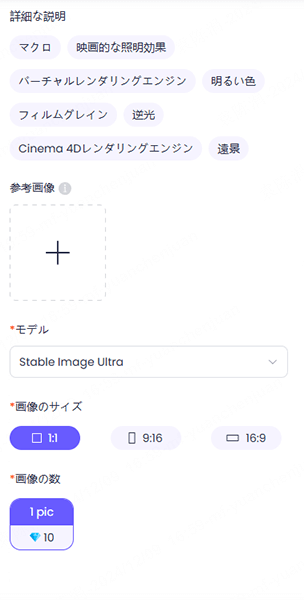 chatart AI 美女画像生成 モデルなど設定