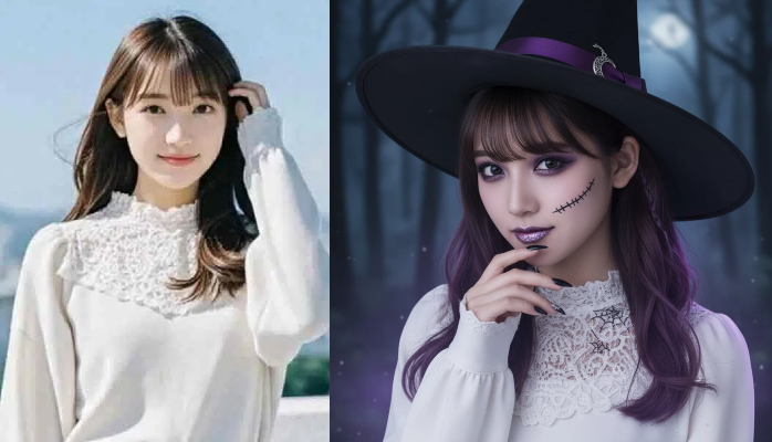 Aハロウィンメイク変装