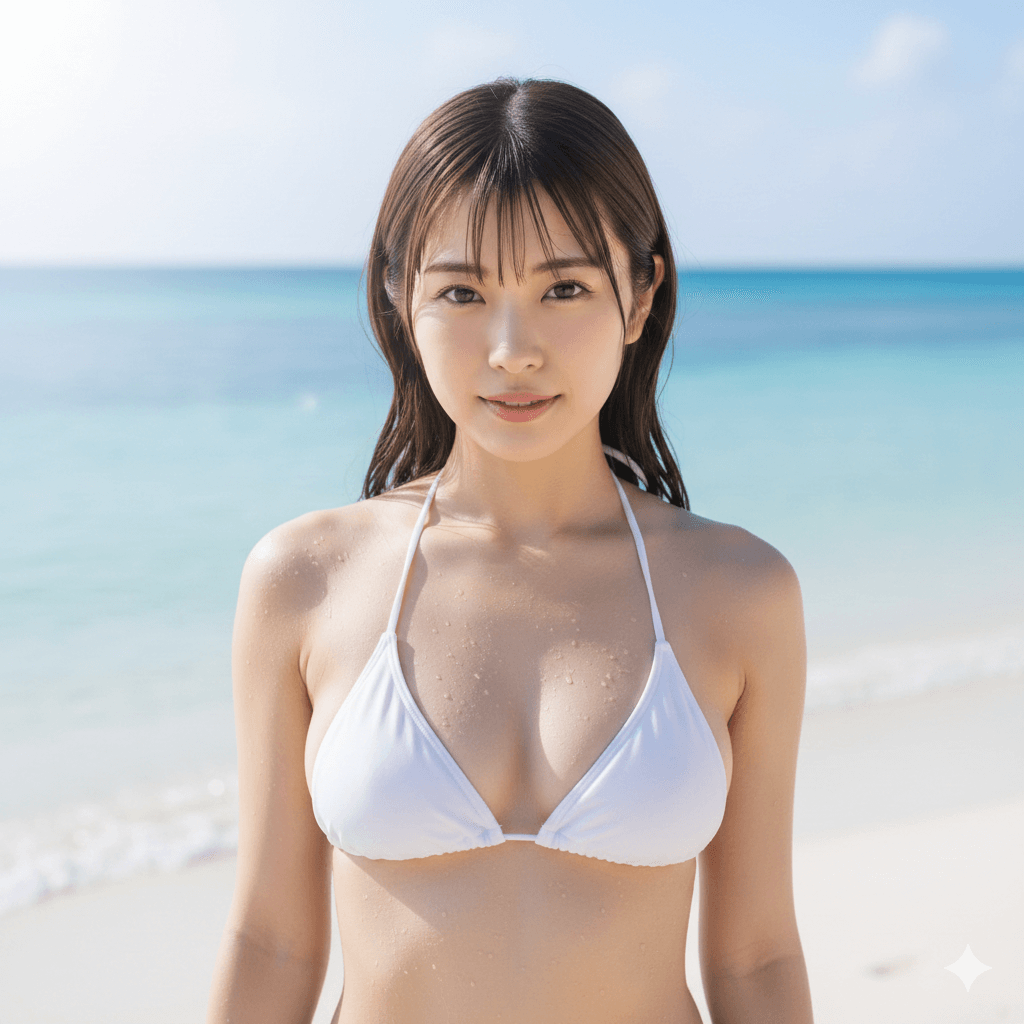 ai白いビキニを着る日本少女