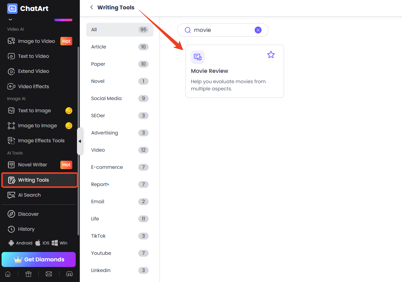movie review generator movie tittle