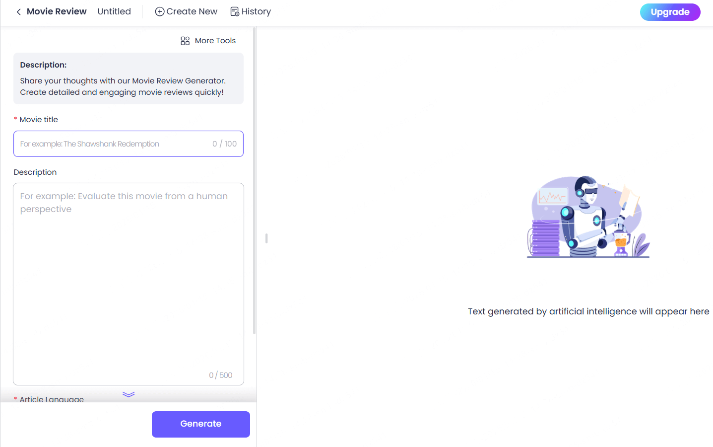 movie review generator perspective