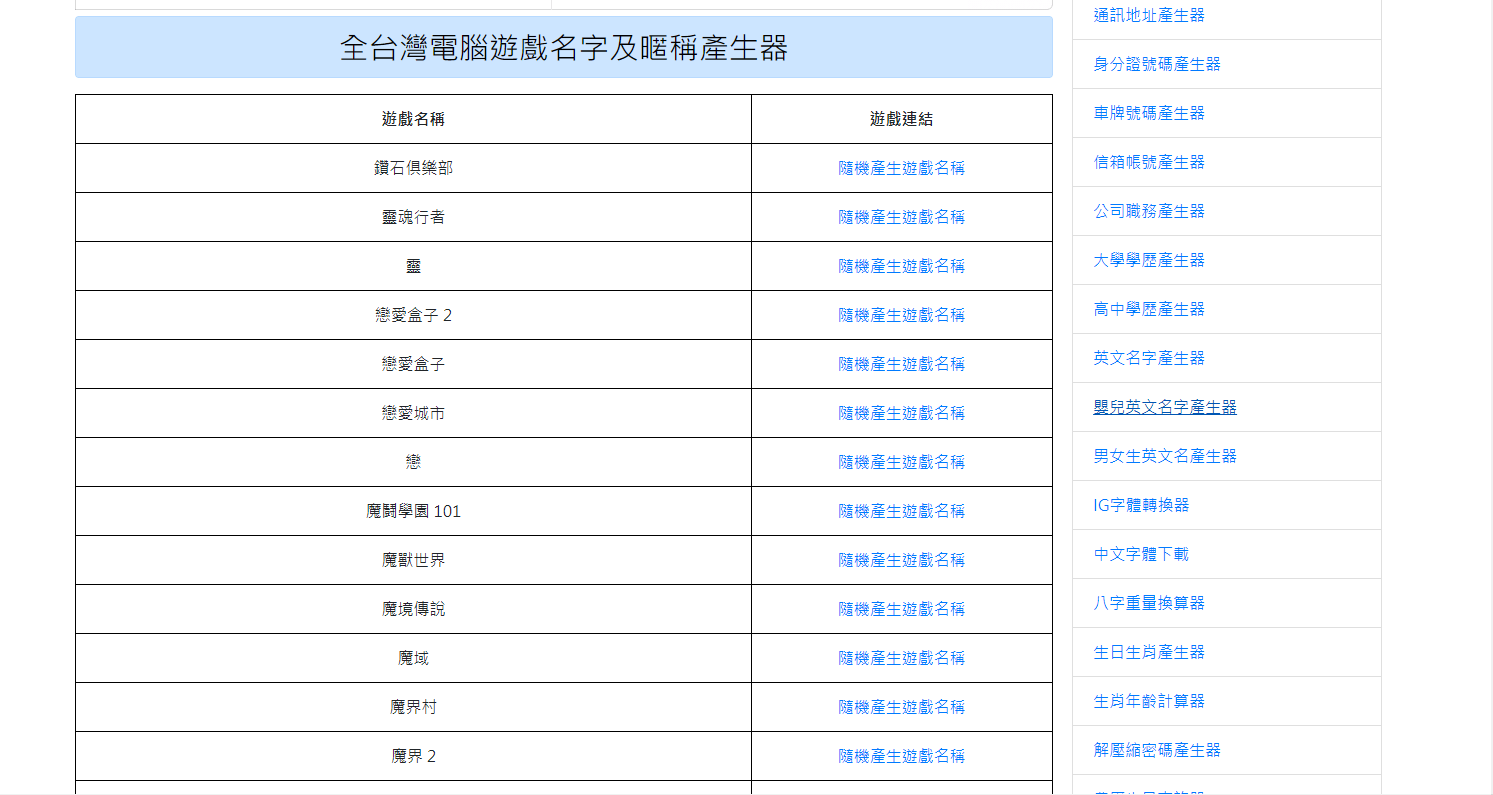 遊戲ID產生器results usernamecopy