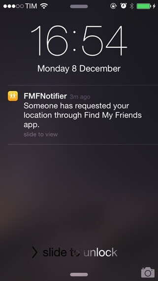 FMFNotifier falešné umístění na find my friends