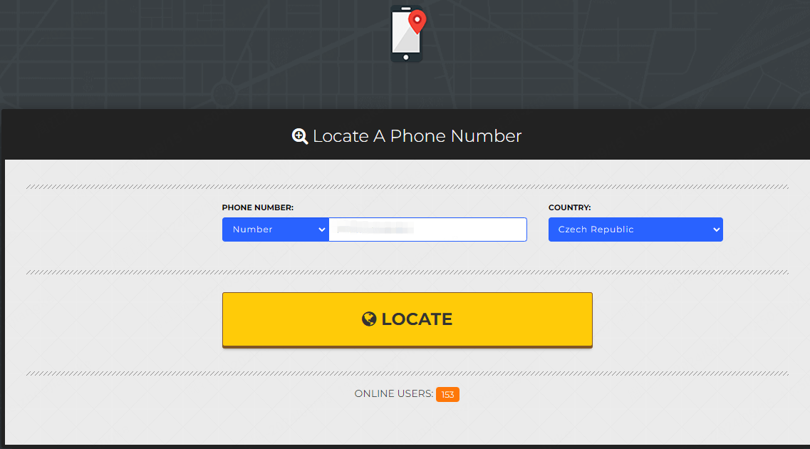 Locate a phone number - Dotaz na polohu mobilního čísla