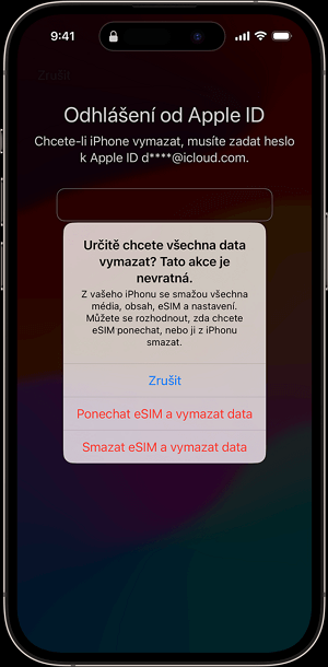 připojit k Apple id