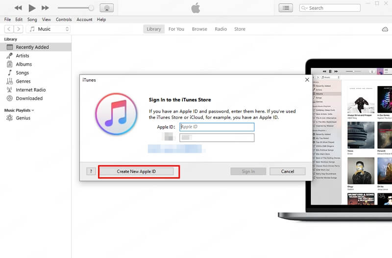 Vytvoření Apple ID bez zařízení Apple pomocí iTunes