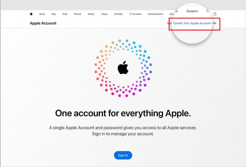 Vytvořte svou Apple ID