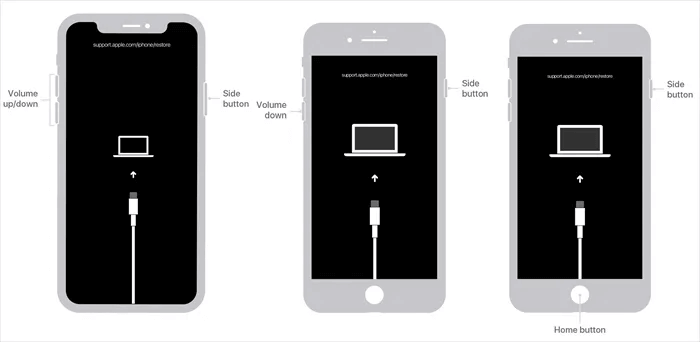 dostat iphone do režimu obnovení pro resetování iphone bez apple id