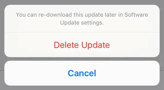 odstranění probíhající aktualizace pro opravu systému ios zaseknutého při přípravě aktualizace