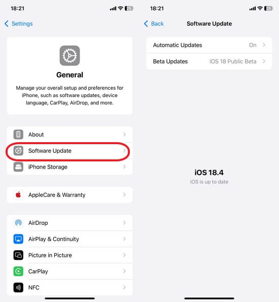 Stáhnout a nainstalovat nejnovější verzi iOS