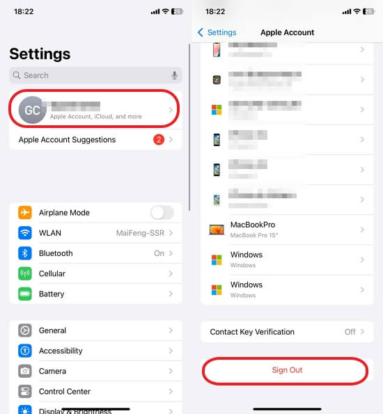 Odhlášení Apple ID