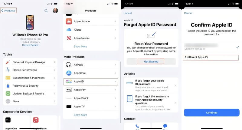 Resetování hesla Apple ID přes jiný iPhone