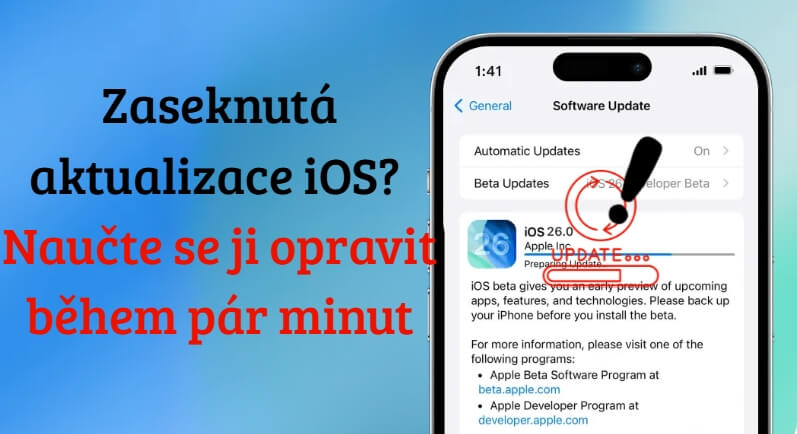 iPhone iPad aktualizace zamrzání
